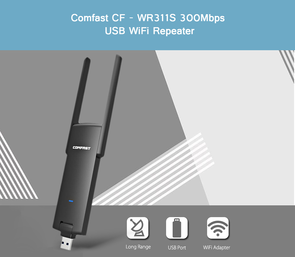 Comfast CF - WR311S 300Mbps USB WiFi Repeater Wireless Extender