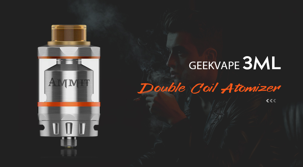 Geekvape Original Ammit RTA Dual Coil Version with 3ml / Postless Deck Design for E Cigarette