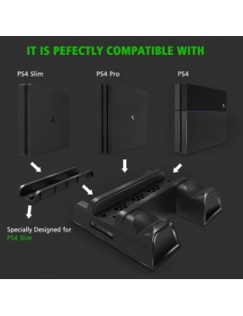 Cooling Stand for PS4/ PS4 Slim/ PS4 Pro, Multifunctional Vertical Stand with Dual Controller Chargi