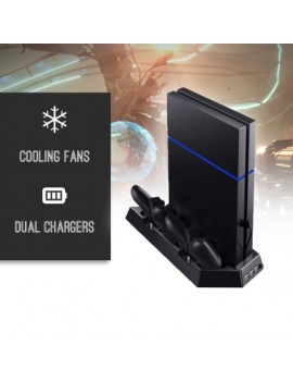 PS4 Cooling Station Vertical Stand with 2 Controller Charging Dock and USB Hub