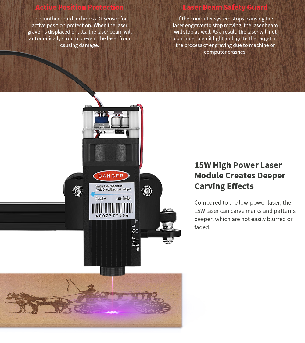 Ortur Laser Master 15W Personal Laser Engraving Machine - Black EU Plug 15w